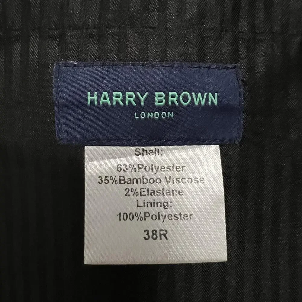 Harry Brown‎ London Pants Mens 38R Bamboo Viscose Blend Stretch Elastic Waist
